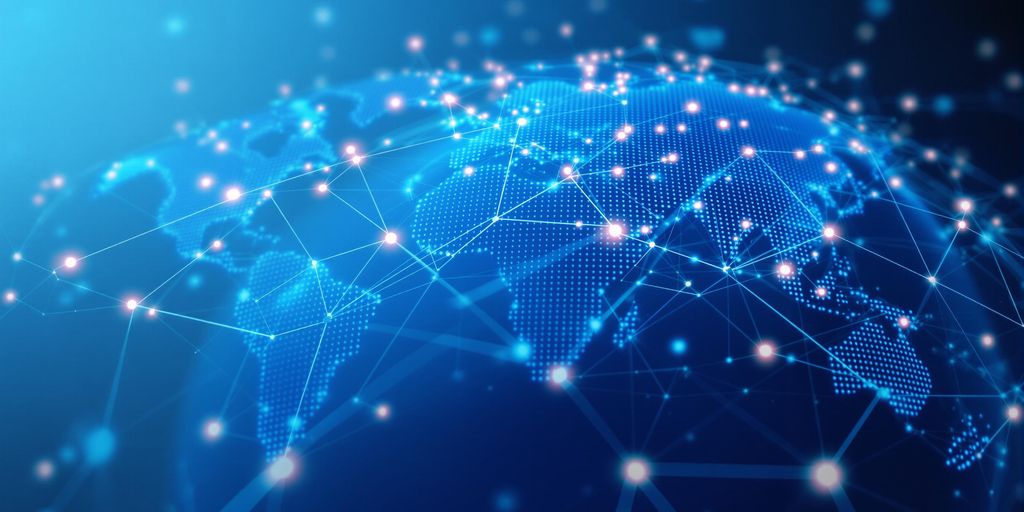 A picture of the world with a network