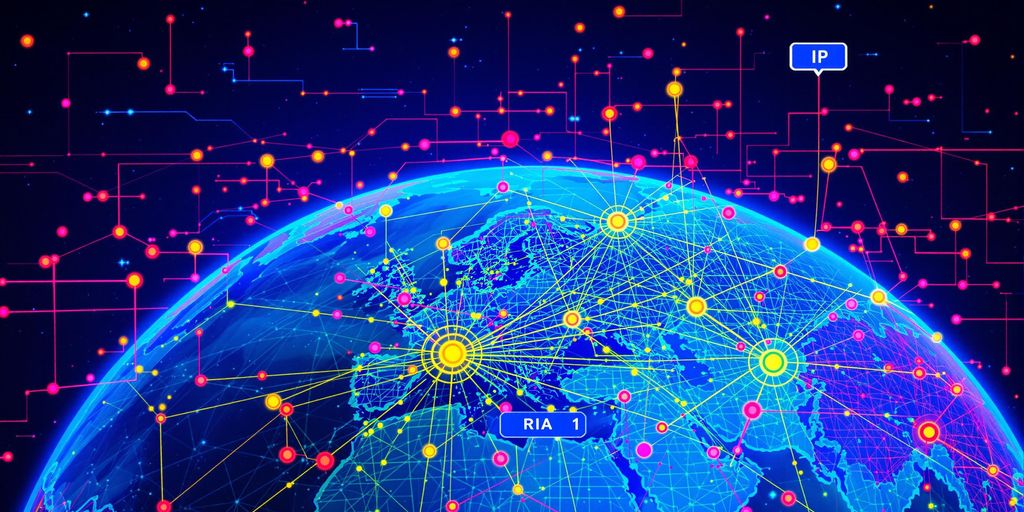 A picture of a globe surrounded by a network