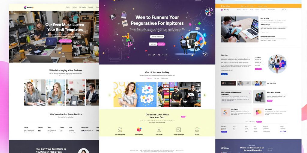 A picture showing several website templates.