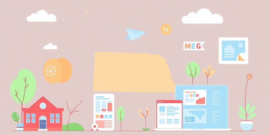 Illustrative web design for Nebraska educational institutions.