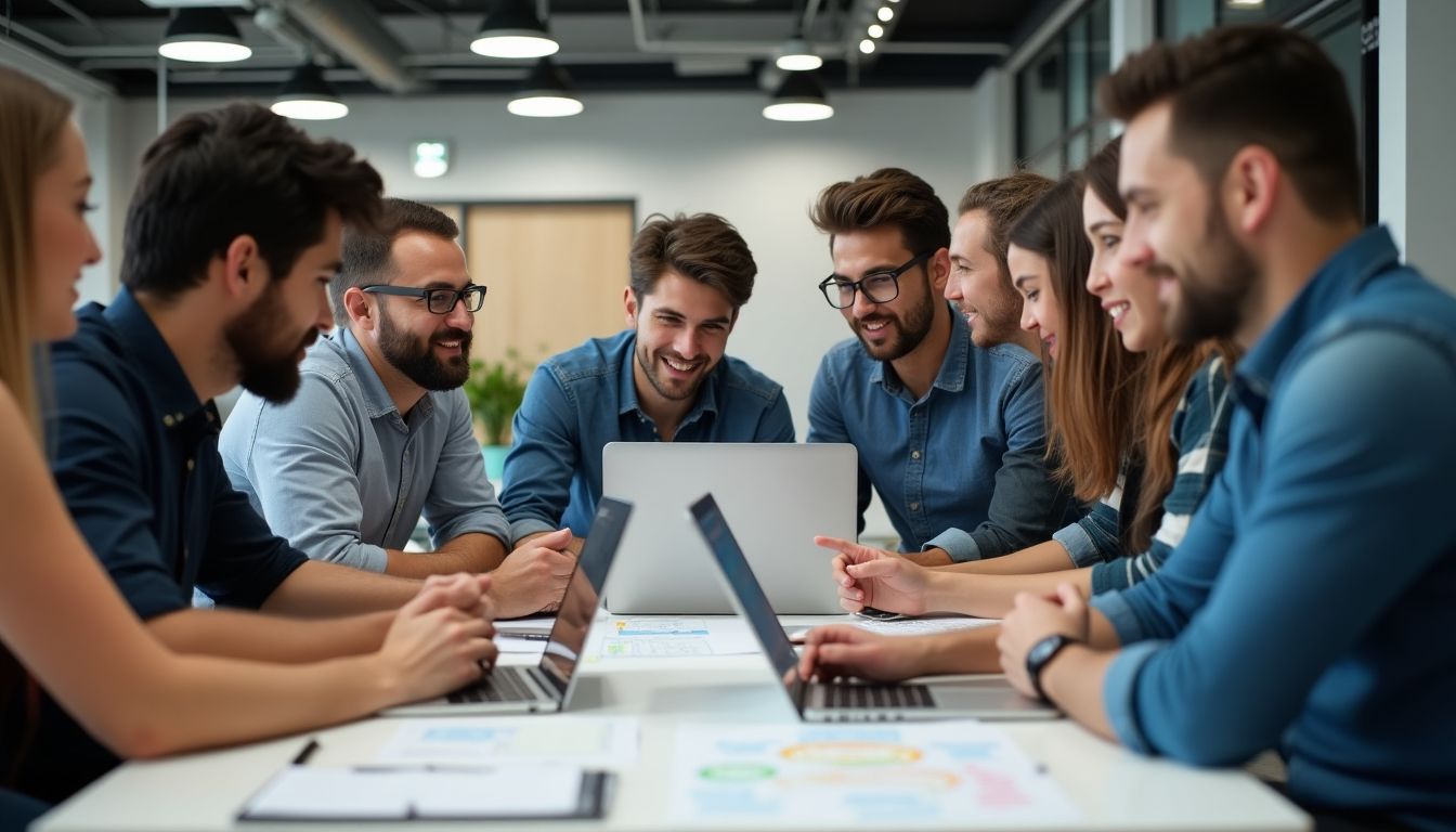 Team collaborating on an Omaha SEO marketing plan.