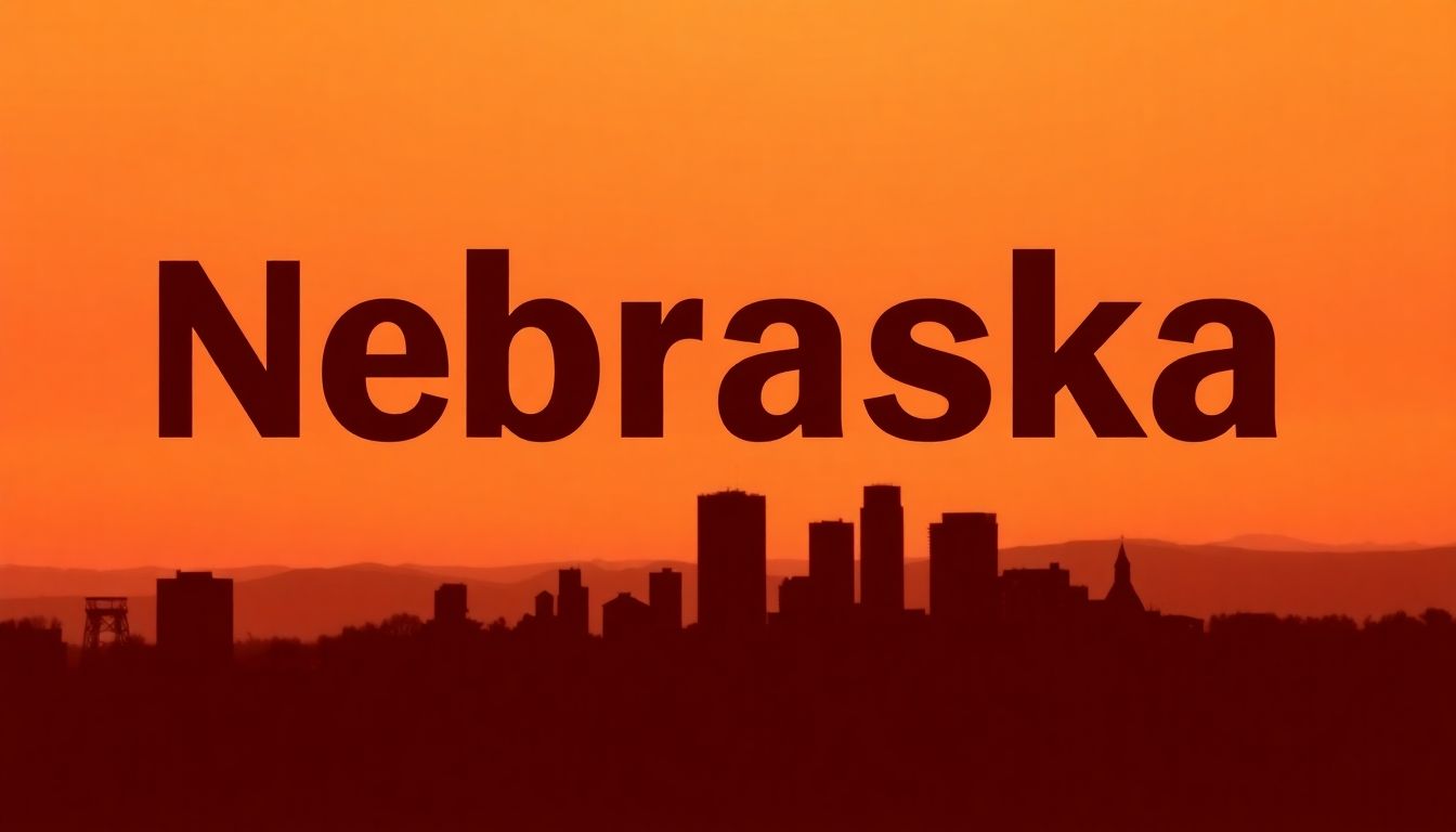 Silhouette of Omaha with Nebraska above it