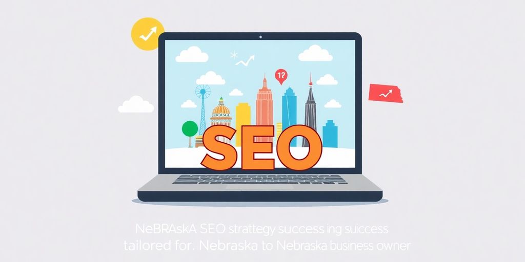 Illustration of a computer with SEO on the screen.